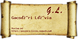 Gacsári Lívia névjegykártya